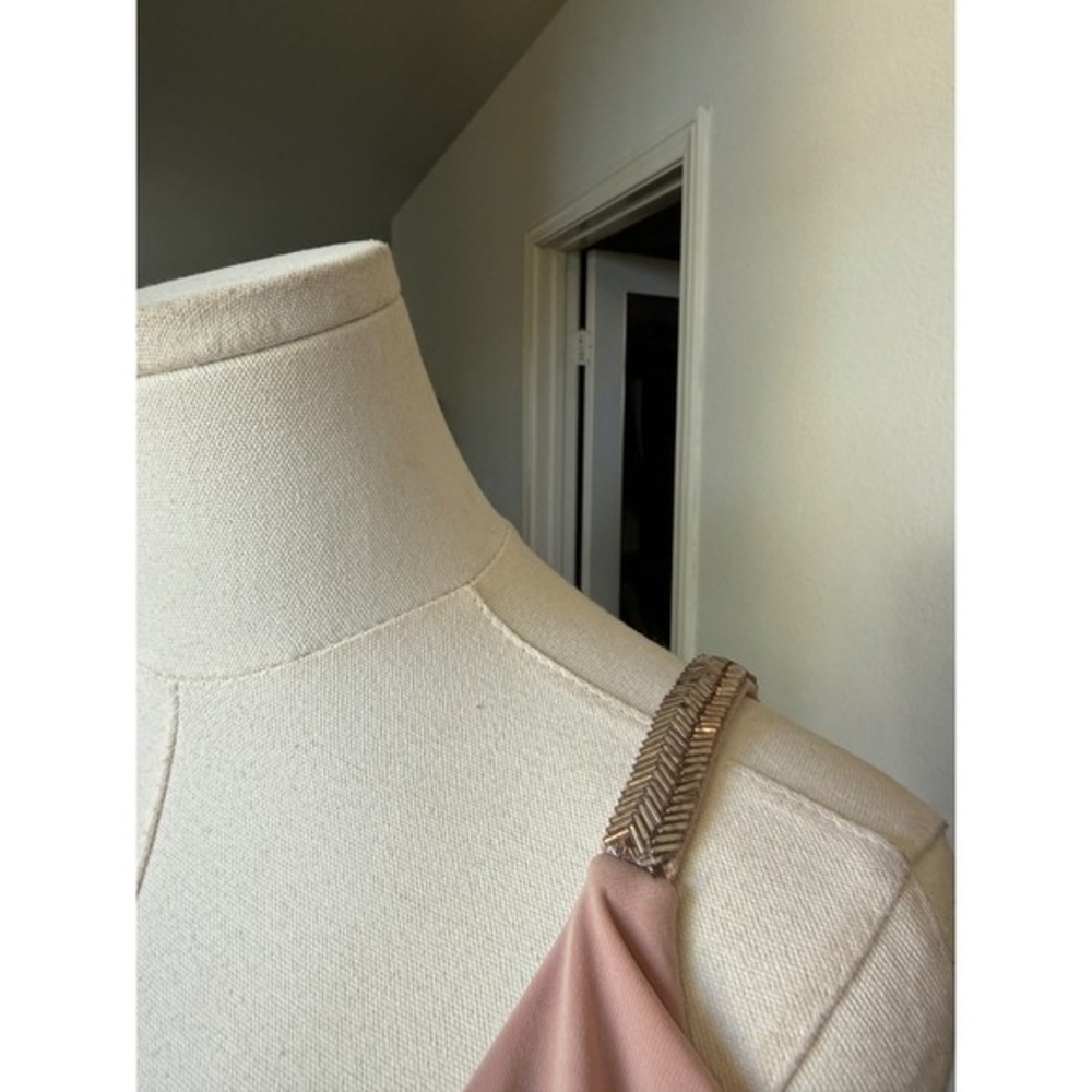 Lauren Ralph Lauren Jersey Ruffle Embellished Formal Dress Size 8 Elegant Glam - Picture 10 of 11